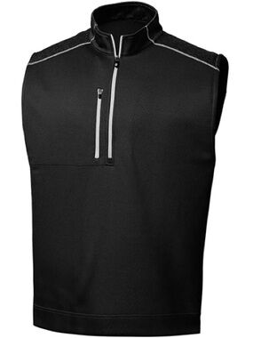 FootJoy Black Performance Golf Vest 1/4 Zip Sleeveless Size Large